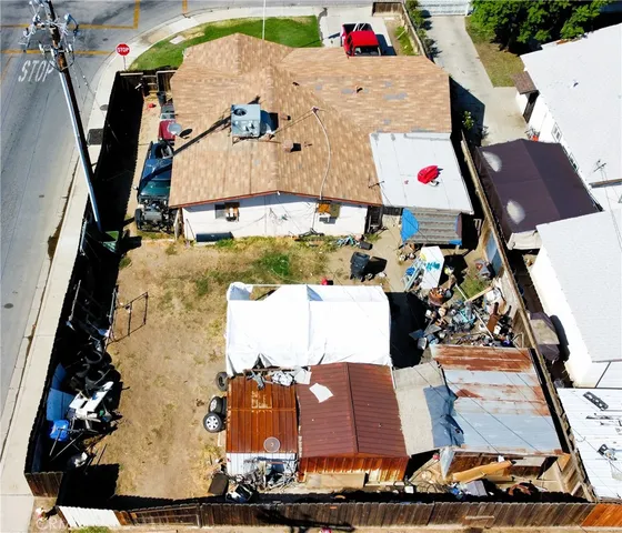 an aerial view of a house