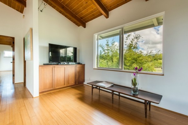 7561 Koolau Road, Unit B Kilauea, HI 96754 - Photo 12 of 25 a living room with furniture and a flat screen tv