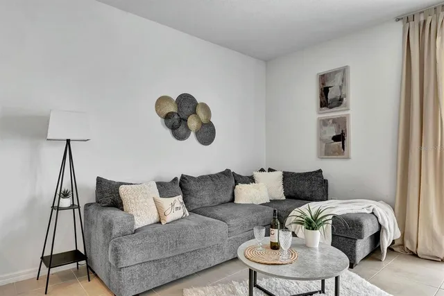 a living room with furniture