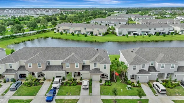 an aerial view of multiple house