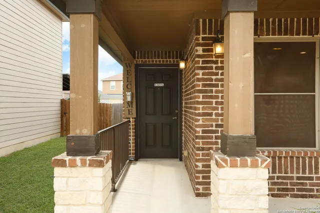 a view of front door of house