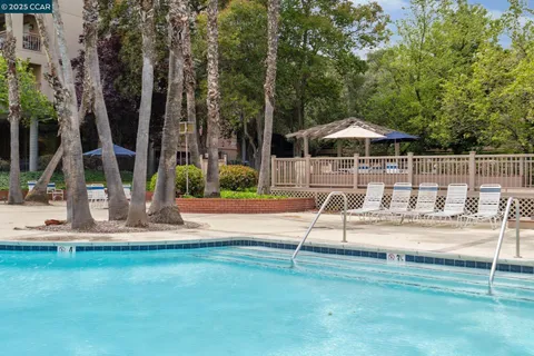 an outdoor view with a sitting space