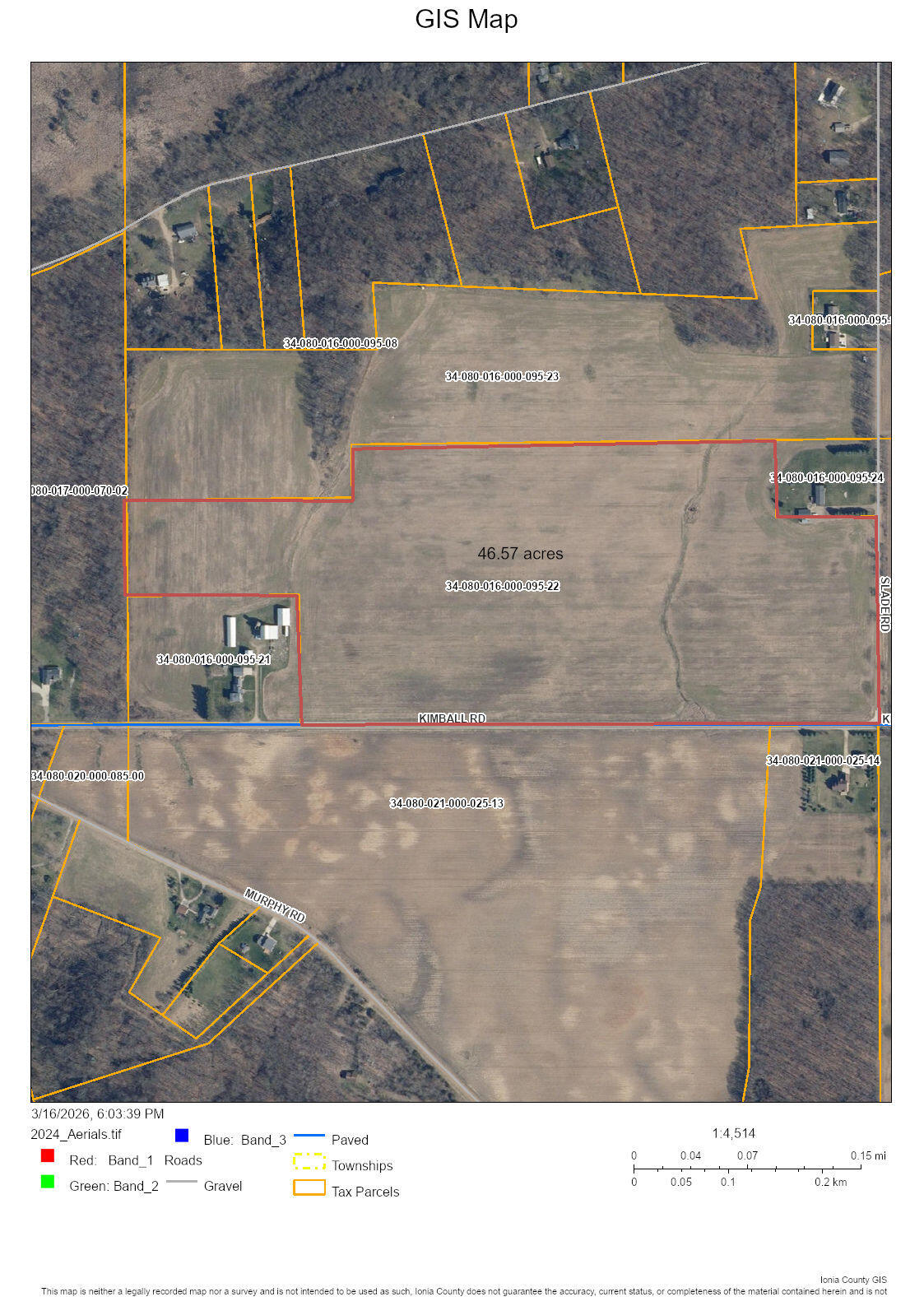 Kimball 46.57 acres map