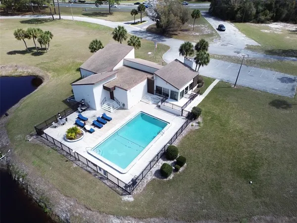 an aerial view of a house