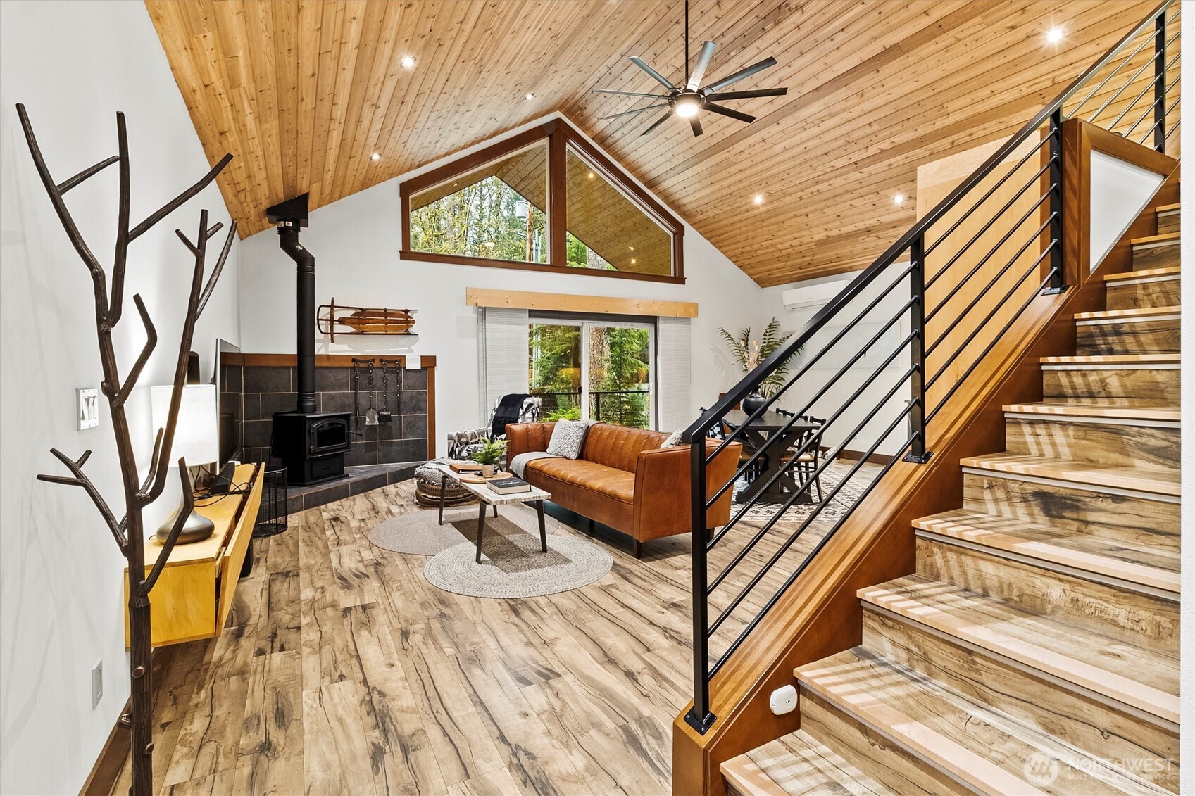 7381 Scott Place Deming, WA 98244 - Photo 3 of 40 a view of entryway livingroom and hall with wooden floor