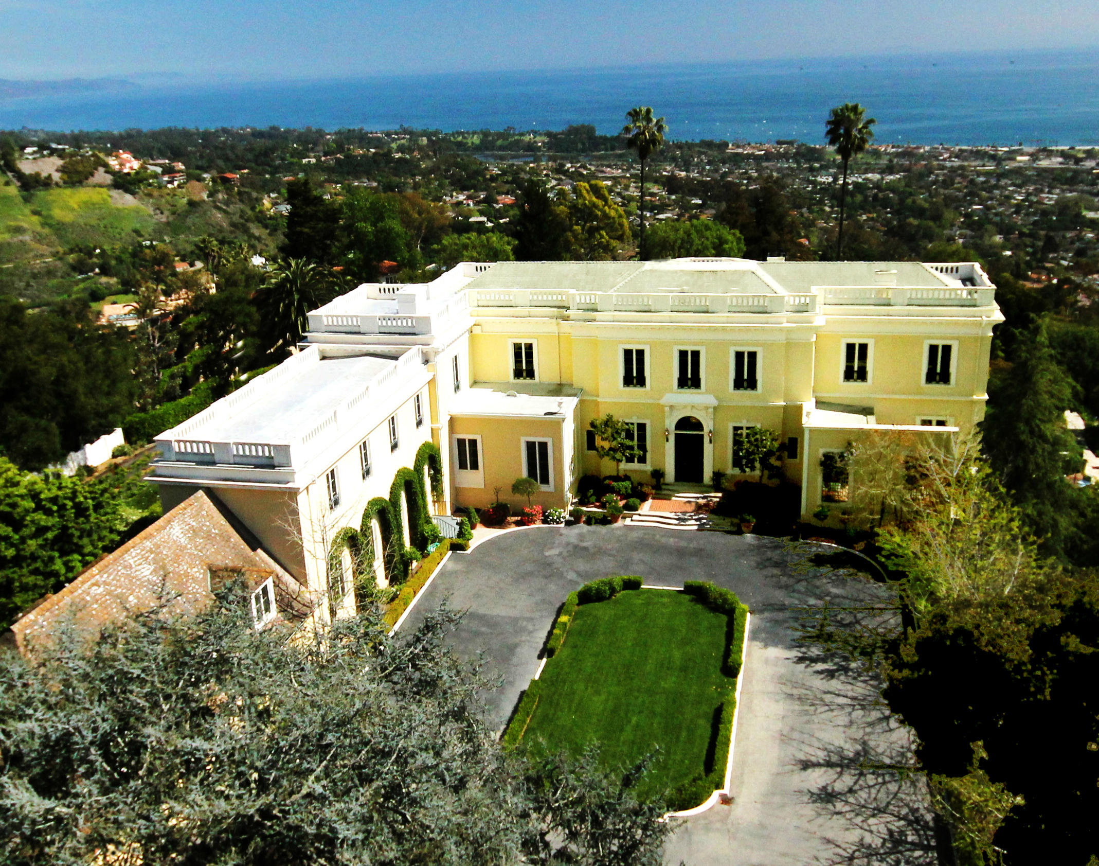 931 Las Alturas Road Santa Barbara, CA 93103 - Photo 2 of 9 an aerial view of a house with a yard basket ball court and outdoor seating