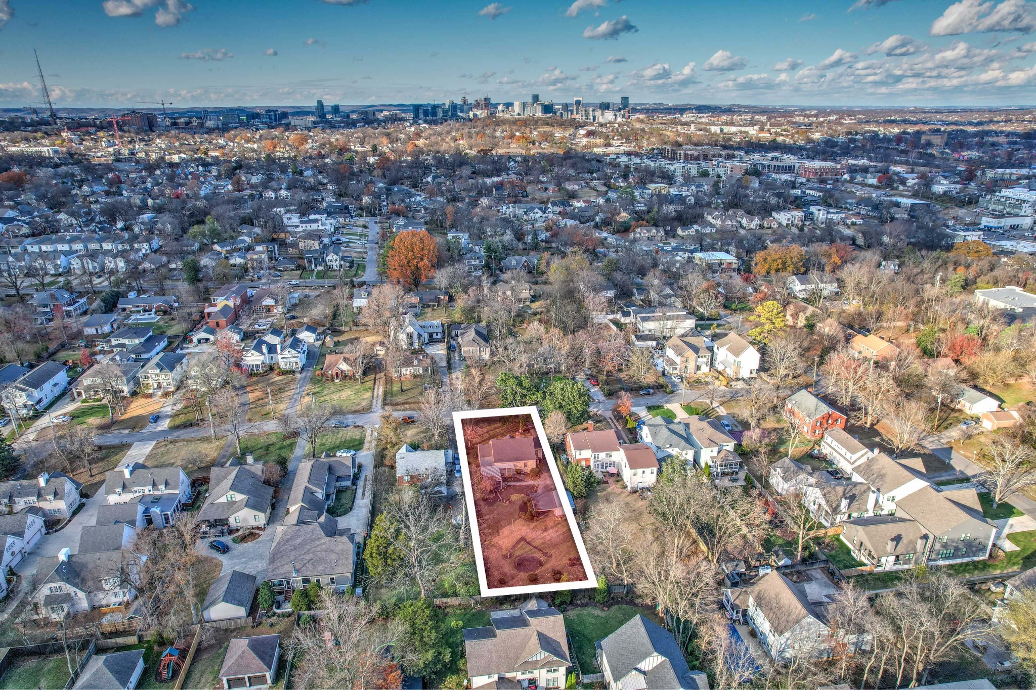 an aerial view of multiple house