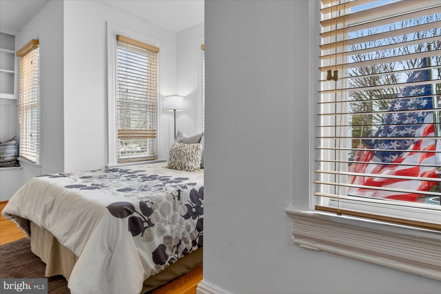 911 Independence Avenue Southeast Washington, DC 20003 - Photo 32 of 38 Bright bedroom with a view of the flag.