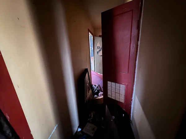 a view of hallway with stairs