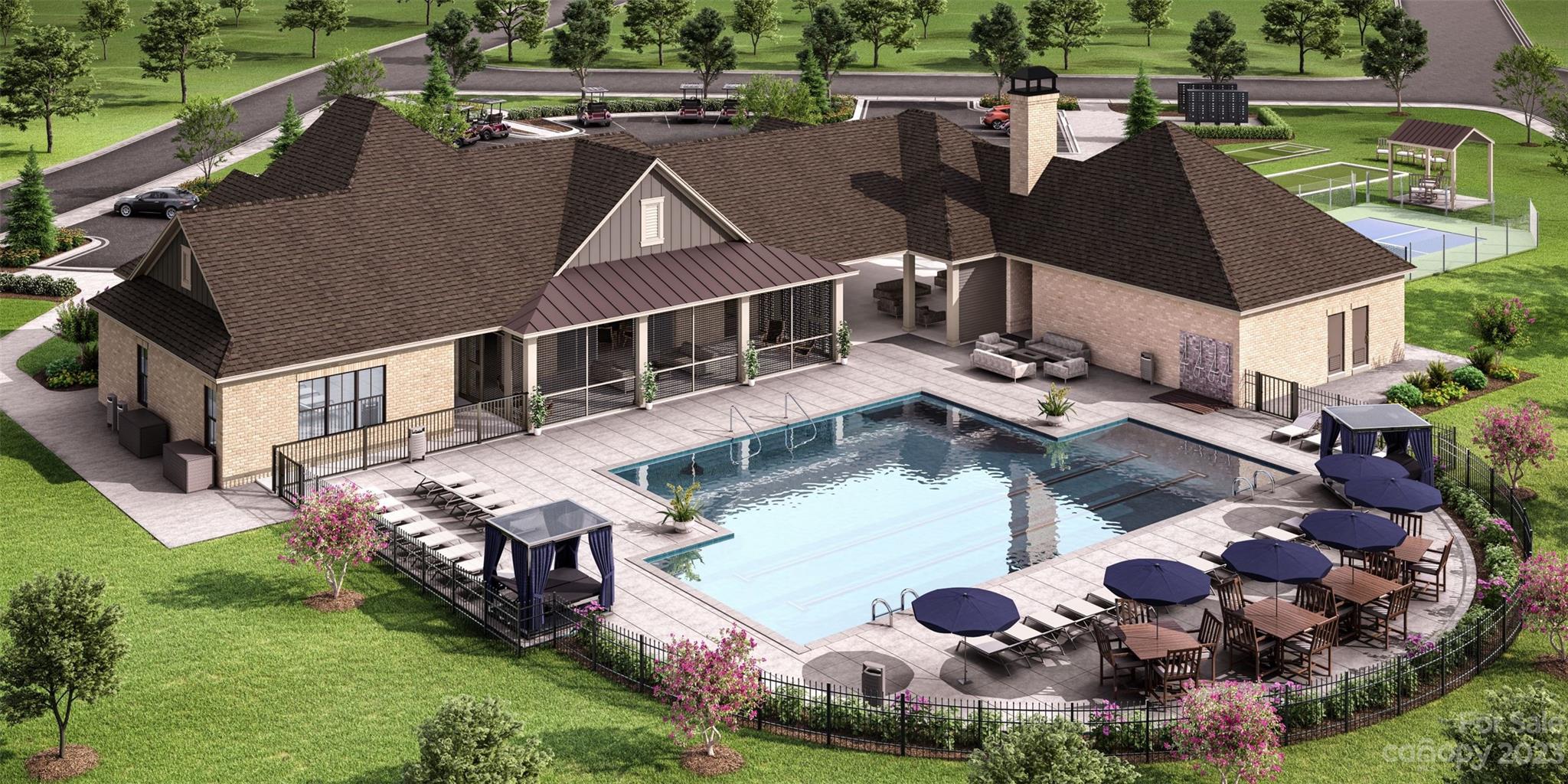 2213 Resolution Way Mint Hill, NC 28227 - Photo 3 of 5 an aerial view of house with swimming pool patio and outdoor seating