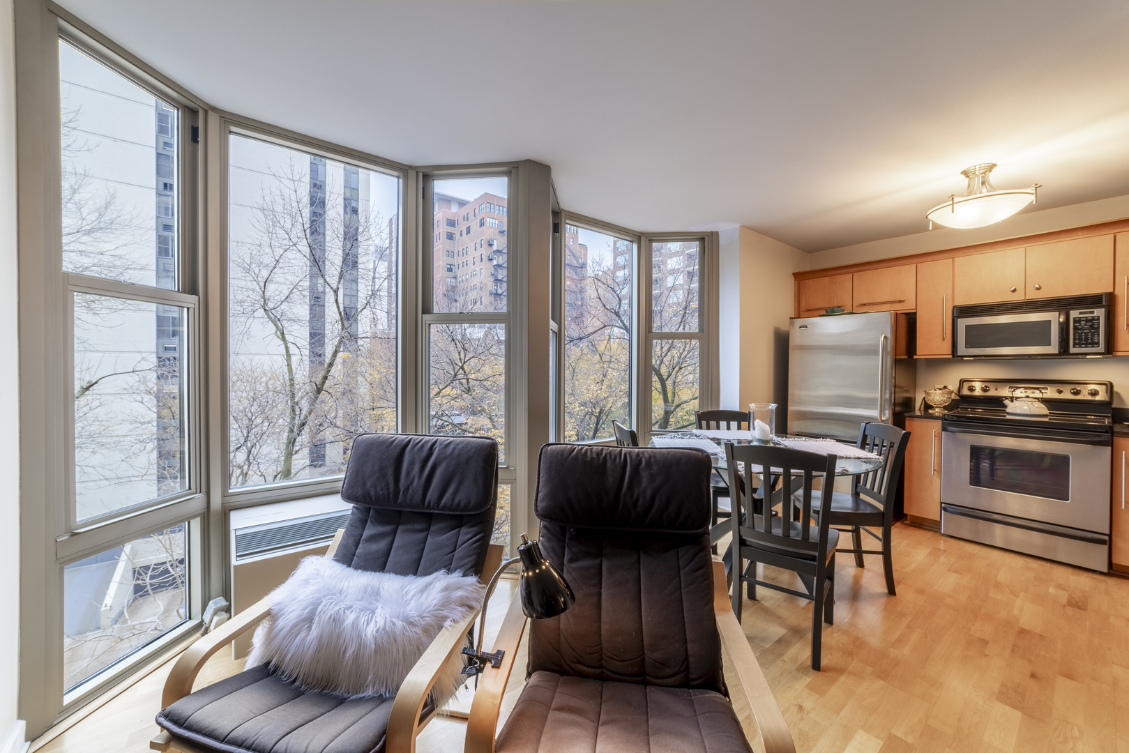 1340 North Dearborn Street, Unit 5C Chicago, IL 60610 - Photo 12 of 44 a living room with furniture and a flat screen tv