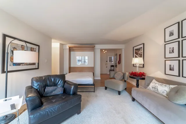 a living room with furniture and a couch