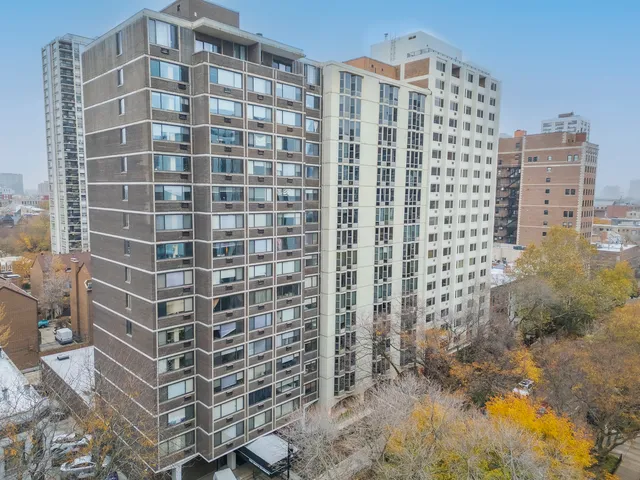 a view of a city with tall buildings