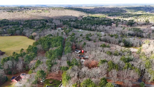 an aerial view of mountain and trees