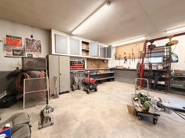 a room with gym equipment