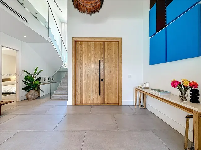 a view of an entryway with a potted plant