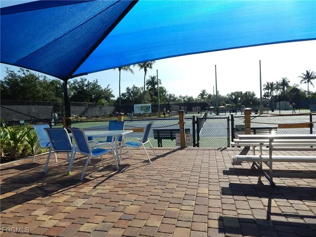 a outdoor space with chairs