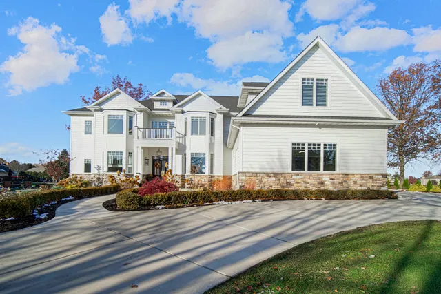 a front view of a house with entertaining space