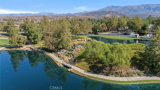 a view of lake with mountain