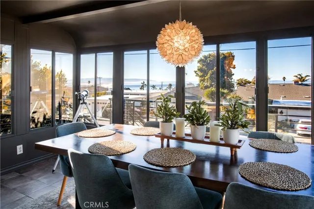 a view of a chairs and table in patio