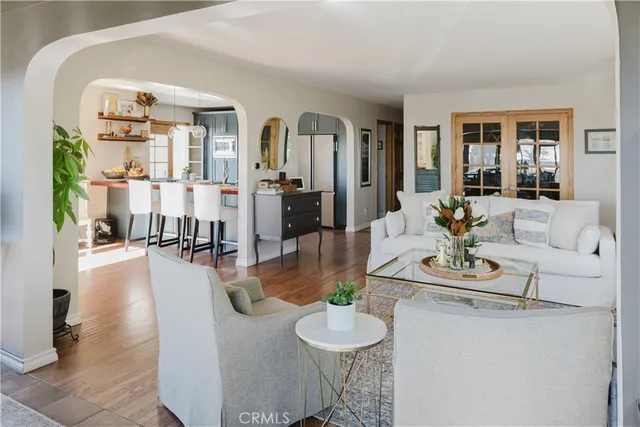 a bedroom with a bed and a fireplace