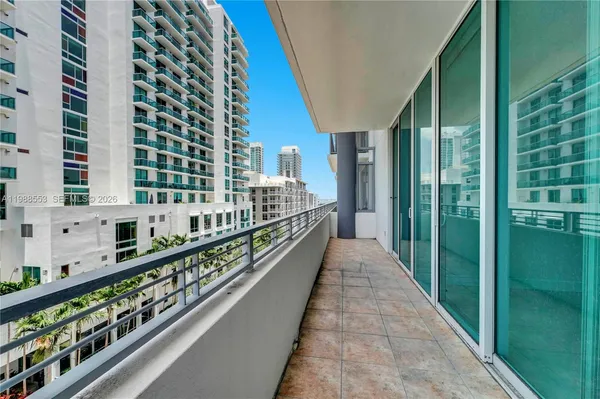 a view of balcony with city view