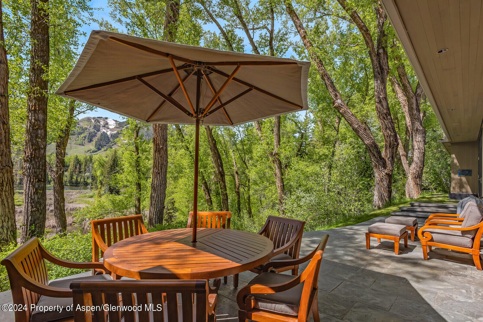 844 Roaring Fork Road Aspen, CO 81611 - Photo 11 of 39 a view of chair and table in the patio