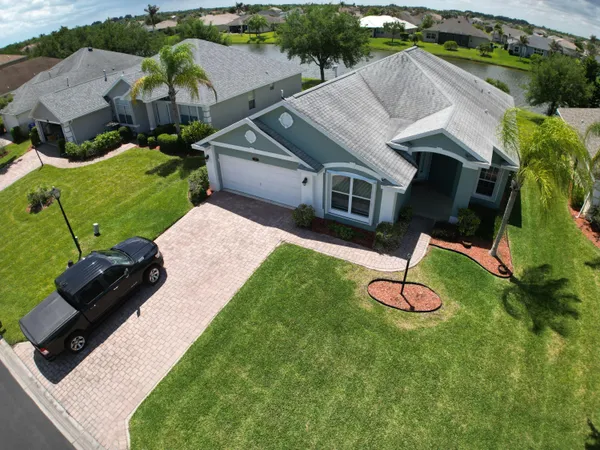 an aerial view of a house