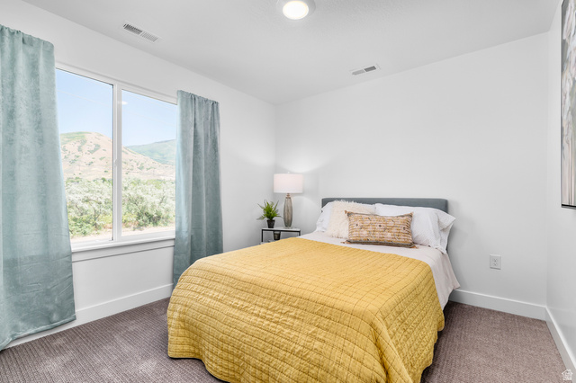 1352 West 2350 South, Unit 18 Perry, UT 84302 - Photo 20 of 26 Bedroom featuring white walls, gray carpet flooring, and a large window with white trim
