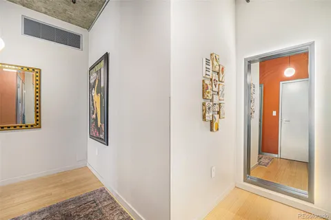 a view of a hallway with entryway