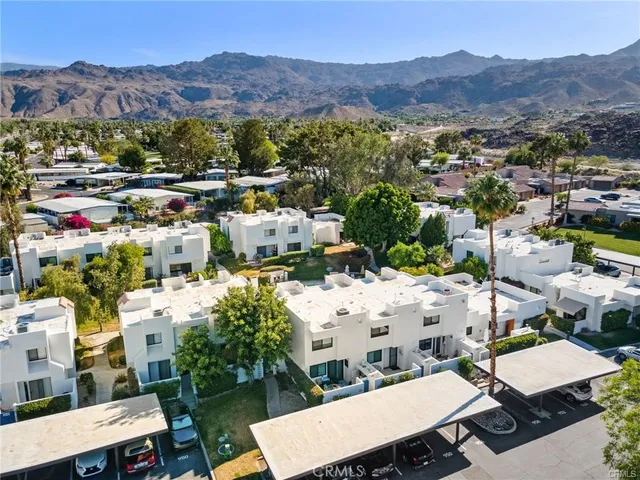 a view of a city with a mountain