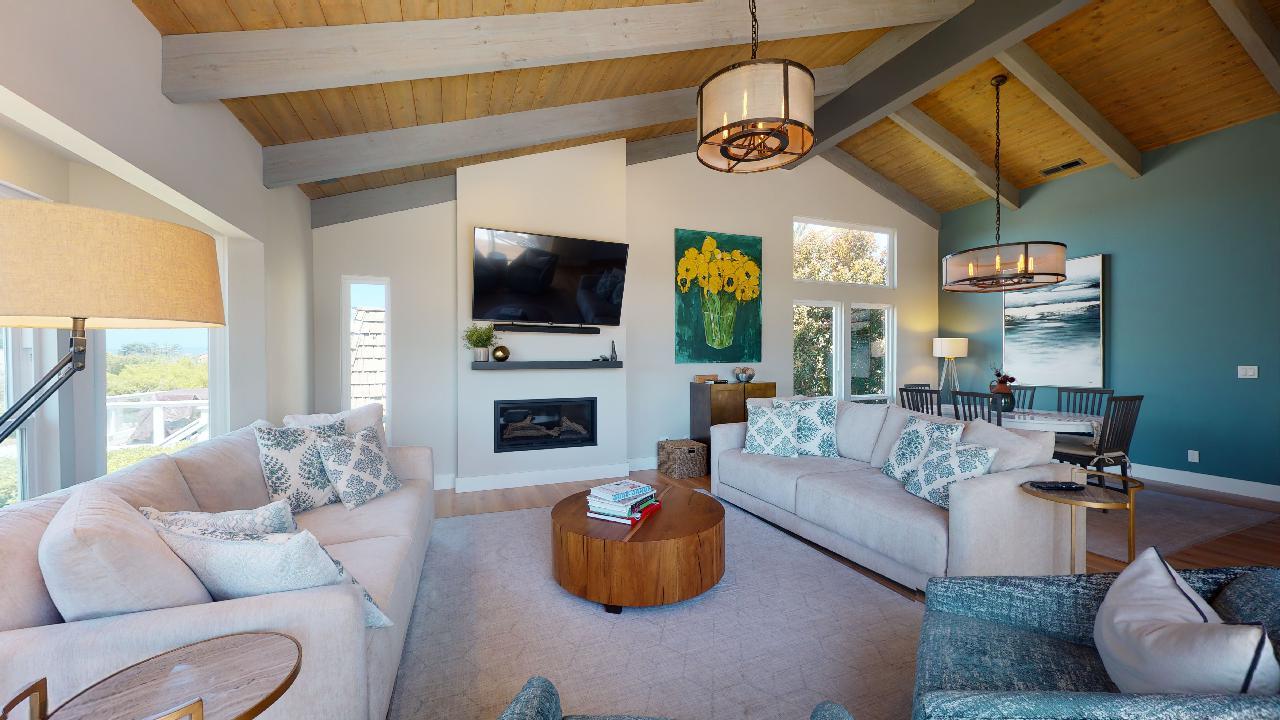 150 Vía Soderini Aptos, CA 95003 - Photo 8 of 73 a living room with fireplace furniture and a flat screen tv