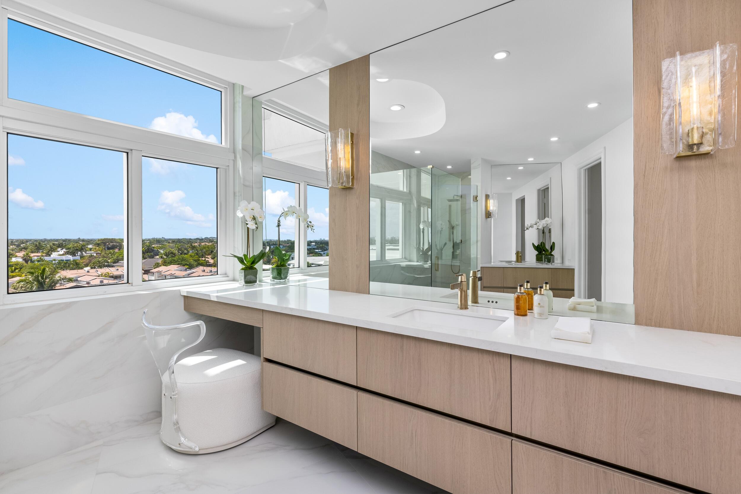2494 South Ocean Boulevard, Unit C5 Boca Raton, FL 33432 - Photo 38 of 52 a dining hall with stainless steel appliances granite countertop a sink and a large window