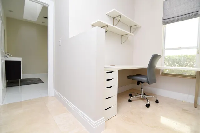 a view of workspace with a window