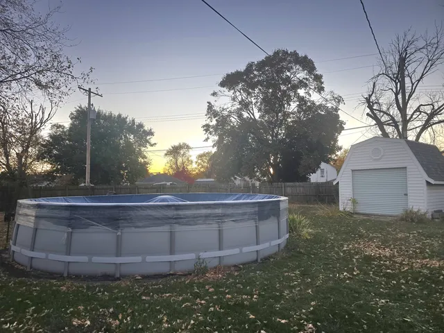 a view of fountain in a yard