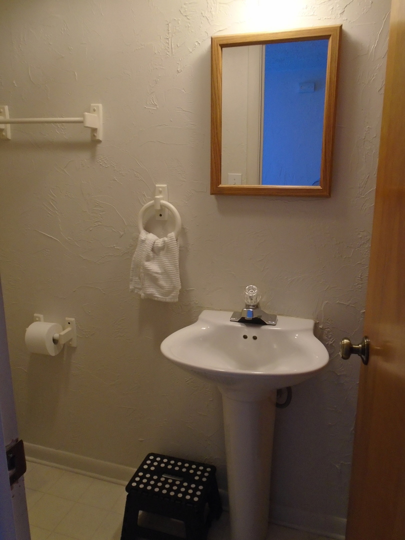 1221 7th Avenue Rochelle, IL 61068 - Photo 14 of 20 a bathroom with a sink a mirror and a toilet