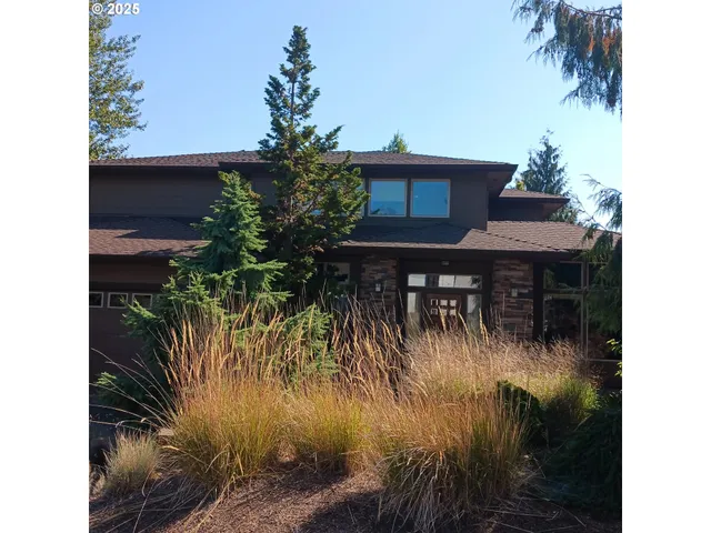 a view of a yard of a house