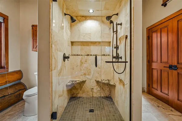 a bathroom with a shower