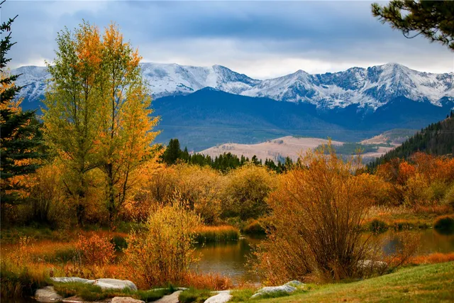 a view of lake with mountain