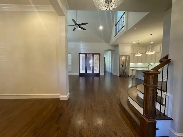 wooden floor in an empty room and a gallery