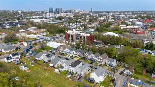 an aerial view of multiple house