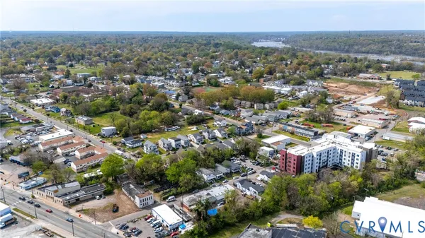 an aerial view of multiple house