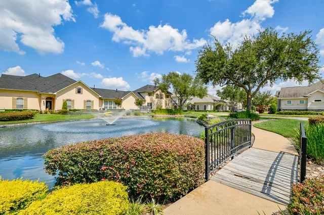 a view of a lake with houses