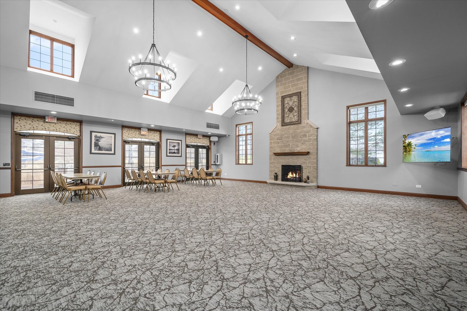 1763 Frost Lane Naperville, IL 60564 - Photo 35 of 46 an empty room with fireplace and windows