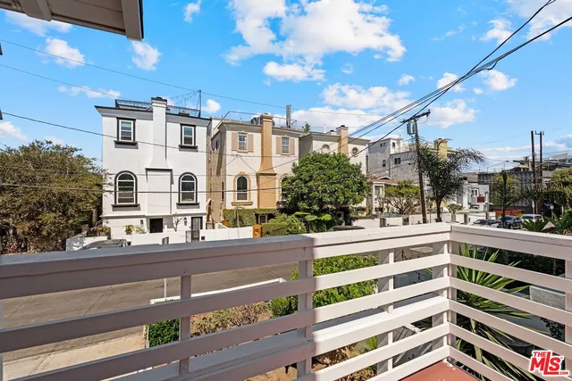 a view of a city from a balcony