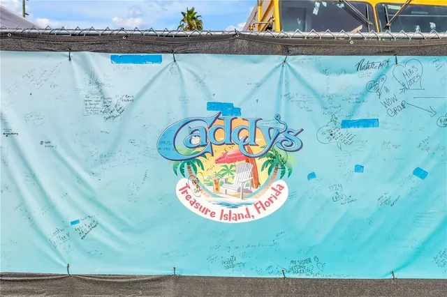 a view of a street with an entrance