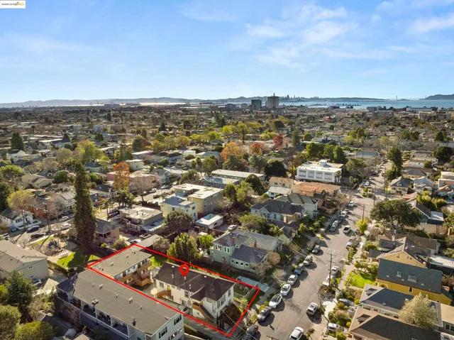 an aerial view of a city