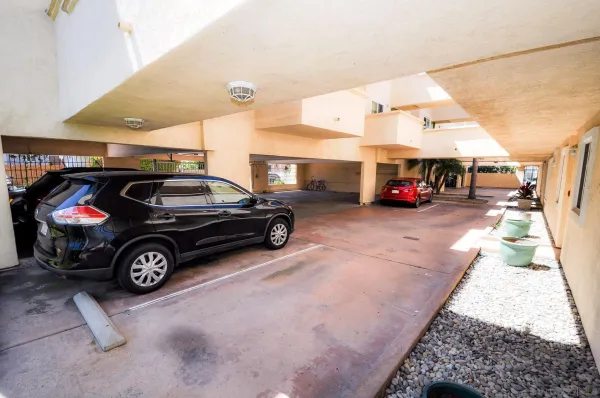 a view of a car garage