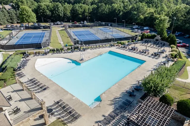 an aerial view of a house
