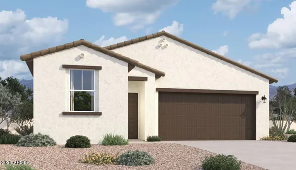 a view of a house with a small yard
